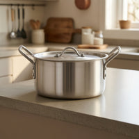 5 Pieces Aluminum Pot with Lid Lightweight Saucepot Heavy-Duty Kookpot for Home Cooks