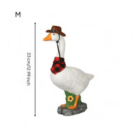 Cowboy Goose Figurine Painted Creature Decor Lightweight for Display