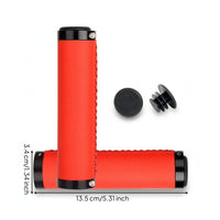 Leather Handlebar Grips Comfortable Lock-on Grips Soft Breathable for Cyclists, Commuter Bikes, Road Riding