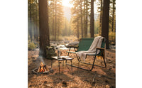 Foldable Design Double Folding Chair Comfortable Seating 2 Person Folding Camp Chair Anti-Slip Feet Folding Beach Loveseat Rust Resistant Frame for Backyard