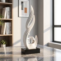 Resin Centerpiece Figurine Light Deluxe Crystal Ball Ornament High-End Modern Art Statue for Homeowners, Gift Presenters, Entryway, TV Stand