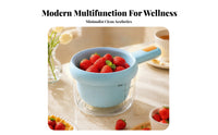 Transparent Double-Layer Fruit Drainer Quick Drainage Measuring Drain Cup Efficient Cleaning Handled Fruit Strainer Portable