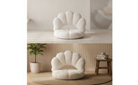 Cushiony Scalloped Floor Chair Low-Height Petal Floor Chair Padded Cushioned Seat Compact for Reading Corners, Bay Window Bays, Tatami Rooms