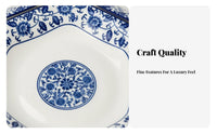 7 Pieces Dinnerware Aesthetic Design Floral Dinnerware Set Microwave Tableware for Housewarming, Entertaining
