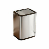 Swing Lid Trash Can Brushed Metal Waste Bin Indoor for Indoors