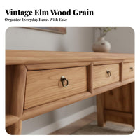 Reclaimed Hardwood Wood Sideboard Weathered Grain Rustic Console Cabinet Handcrafted Console Table with Storage for Homeowners, Living Room, Entryway