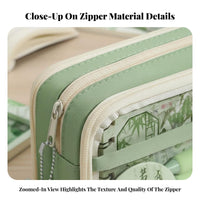 Pastel Colors Chinese Design Stationery Kit Large Capacity Writing Instrument Pouch for Students, Journaling Enthusiasts, Classroom, College