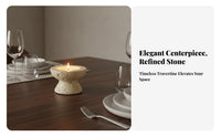 Modern Design Travertine Candlestick Atmospheric Travertine Candlestick Holder Unique Texture for Homeowners, Living Room, Homestay, Bedroom
