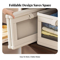 Large Capacity Foldable Clothes Storage Box Space-Saving Foldable Clothes Organizer Sturdy Frame for Students, Homeowners