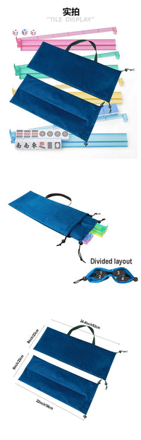 Mahjong Rack Storage Bag with Pusher and Dice, Carrying Case (Mahjong Rack Not Included)