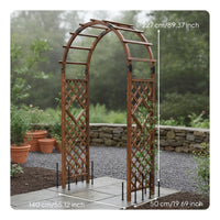 Wooden Garden Arbor Anti-Rust-Resistant Outdoor Garden Lattice Archway Weather Resistant Climbing Plant Archway for Gardeners, Yard Entryway