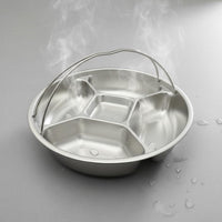 5-Compartment Food Steamer Insert Anti-Scald Divided Steamer Plate with Handle