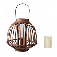 Lantern with Handle Vintage Holder Natural for Patio