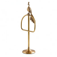 Peacock Towel Holder Weighted Base Brass Towel Hanger Single Post