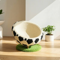 Eggshell Cat Bed Semi-Enclosed Soccer Cat Bed Scratch-Friendly Furniture for Cats, Pet Owners