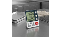 Flashing Light Notification 3 Channel Kitchen Timer Adjustable Volume Multi-Event Digital Timer Memory Function for Home Cooks, Laboratory