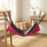 Cat Hammock and Hanging Bed for Cage, Textile Swing with 4 Support Points and Adjustable Straps, Washable Cat Cage Hammock for Indoor Pet Rest