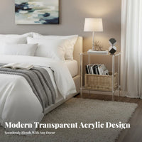 Clear C-Shaped Table Space-Saving Indoor Furnishing Modern Look for Small Spaces