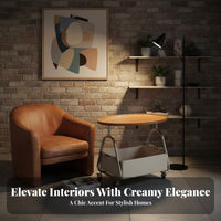 C-Shaped Rolling Table with casters Mobile C-Table 2-Tier Storage for Living Room