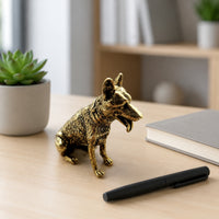 Brass Dog Figurine Miniature Brass Dog Statue Small for Collectors