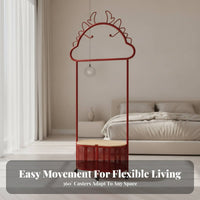 Rolling Clothes Stand with Basket Minimalist Nordic Design Rolling Valet Stand with Hamper Sturdy & Long-Lasting Creative Heaven