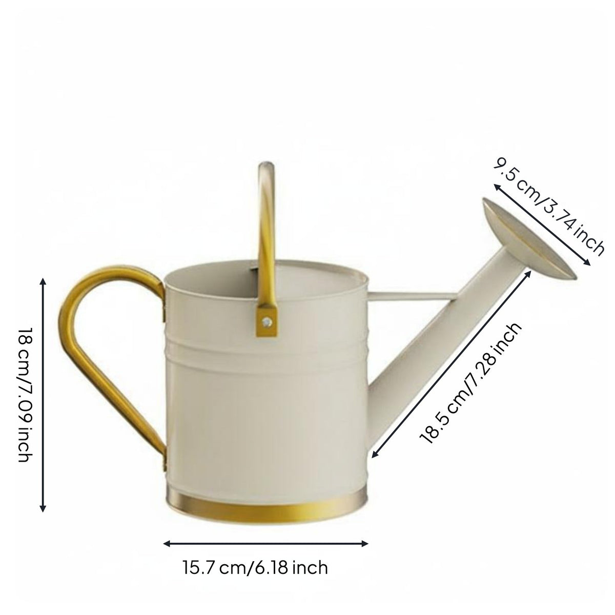 Long Spout Watering Can Leak-Resistant Metal Watering Pot Accents Gardening Tool for Balcony, Office