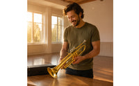 Standard Bb Trumpet Gold-Plated Trumpet with Hard Case and Mouthpiece Golden Polished for Beginners