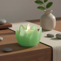 LED Lotus Candle Glowing Ember Effect Electronic Lotus Flower Light Smokeless Battery Operated Buddhist Lamp for Buddhists, Altar