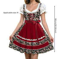 One-Piece Dirndl Dress Printed Single-Piece Dirndl Dress Flattering for Women