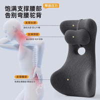 Office Lumbar Support Cushion with Memory Foam, Solid Color, 63cm Set