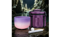 Sound Bowl with Carrying Bag Colorful Crystal Sound Bowl B-Key bowlNote for Meditators, Meditation Areas