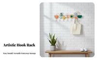 Multi Hook Wall Hanger No-Tool Installation Wall Mounted Coat Rack Easy to Install Metal Multi-Hook Hanger for Hallway