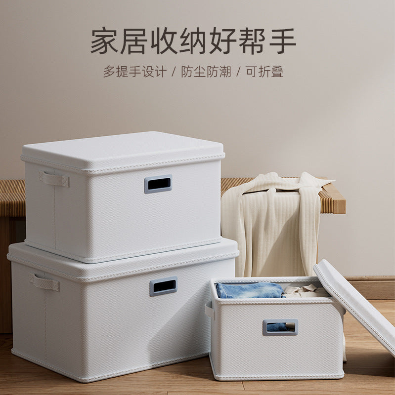 Foldable Fabric Storage Box with Lid for Clothes and Toys