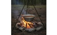 Portable Stainless Steel Camping Pot Hanging Design Suspended Camp Pot Easy to Clean Stainless Steel Camp Kettle for Campers, Barbecue