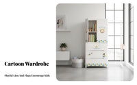 configurable Cube Organizer Large Capacity Storage Cabinet Cartoon Pattern for Babies