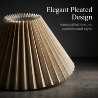 Pleated Lampshade for Table Floor Bedside Lamps, Speckled Linen Cloth Replacement Light Cover, Minim - Image 9