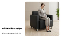 Modern Design 3-Seater Sofa with Armchair and Coffee Table Minimalist aesthetic 3-Piece Sofa and Chair Set Space-Saving Seating Group long-lasting Frame for Office Managers, Business Owners, Apartment Dwellers, Waiting Room, Lounge
