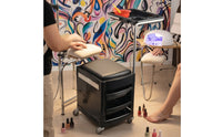 Manicure Trolley Stool Mobile Manicure Furniture Compact Pedicure Cart with Seat for Nail Technicians, Beauticians, Spas