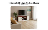 Contemporary Television Cabinet Sturdy Construction Sleek Wooden TV Cabinet Wear-Resistant Surface Entertainment Center with Storage for Bedroom
