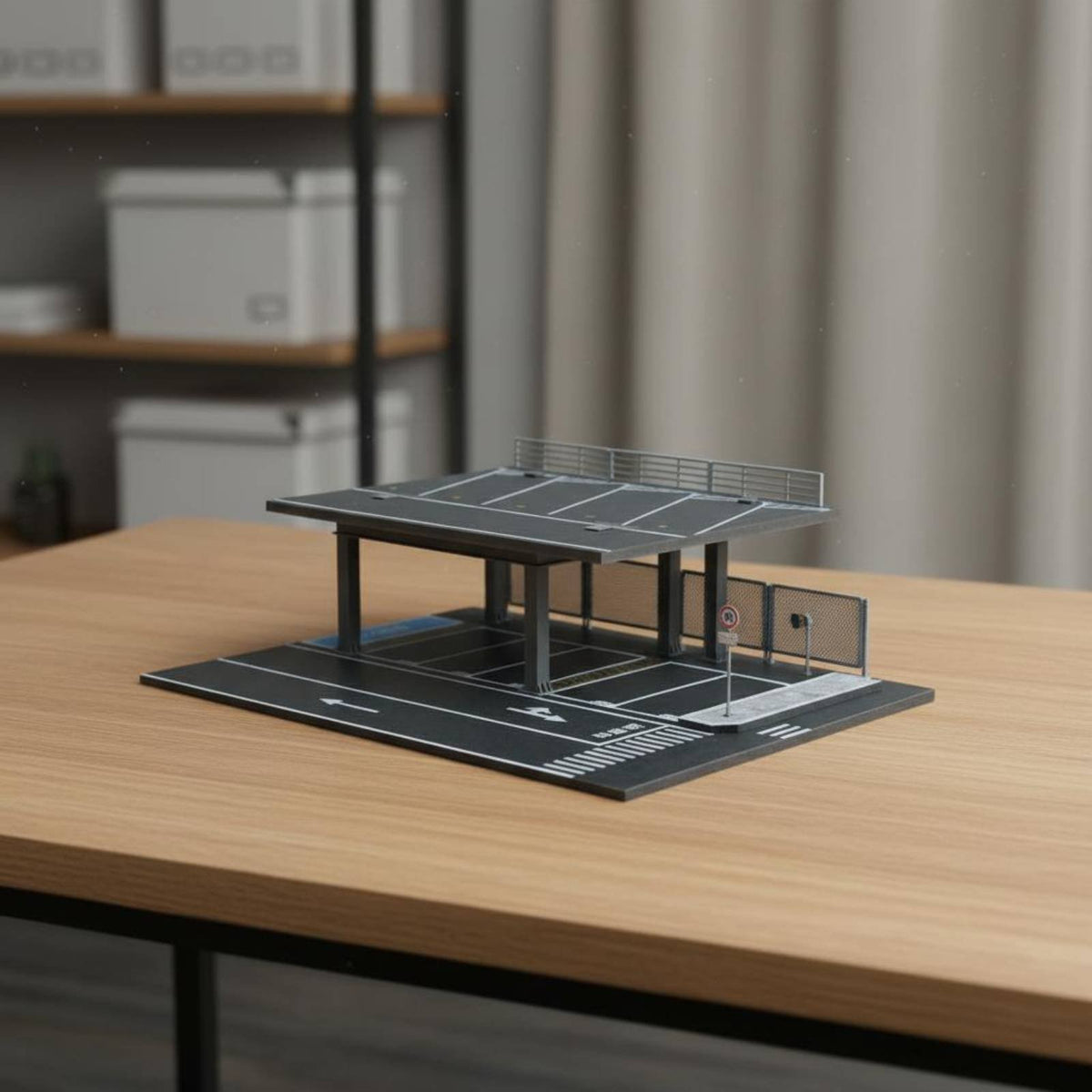 Detailed Design 1:64 Scale Parking Garage Model Printed Hobby Supply for Hobbyists