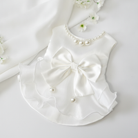 Pet Matte Satin Pearl Wedding Dress for Cats & Small Dogs