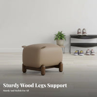Piglet-Shaped Ottoman 150kg Load Capacity Upholstered Accent Stool Comfortable