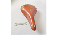 Vintage Leather Bike Saddle Universal Fit Retro Bovine Leather Cycle Seat Ergonomic Shape Classic Cycle Saddle