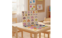 Number Puzzle Board with Blocks Educational Wooden Shape Puzzle Shape Blocks Natural Wood Non for Toddlers, Playroom