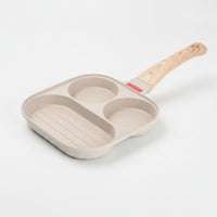 Nonstick Pan with Four Sections Divided Breakfast Pan Multi-Section Skillet 4-Cup for Singles, Students, Small Kitchens, Dorm Rooms