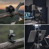 360-Degree Rotating C-Clamp with Ball Head Multi-Functional Versatile Arm Bracket Adjustable Clamp Mount with Thread Adapters Stable for Photographers, Videographers, Streamers, Desk, Studio, Rigging Setups