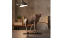 Bull Sculpture Abstract Bull Statue Antique-Evocative Sculpture with Base for Art Collectors, Office, Entryway
