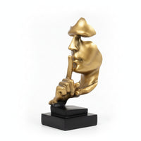 Smooth Finish Modern Art Decor Sculpture Shushing Face Figurine Minimalist Design for Desk