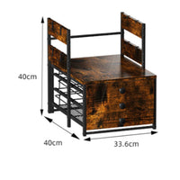 Coffee Bar Shelf with Drawers Industrial Mug Holder Space-Saving