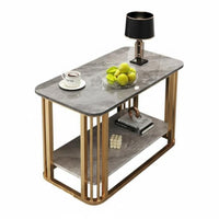 Modern Design 2-Tier Side Table Compact Size 2-Tier Console Stand Sturdy Construction Home Furniture Scratch-Resistant Finish for Homeowners, Apartment Dwellers, Interior Decorators, Living Room, Balcony, Bedroom, Entryway